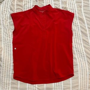 Red Rafaela oversized figs scrub top - XXS